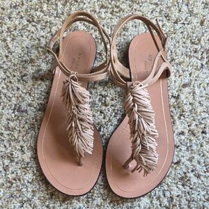 Aquazzura Tan Leather Sandals